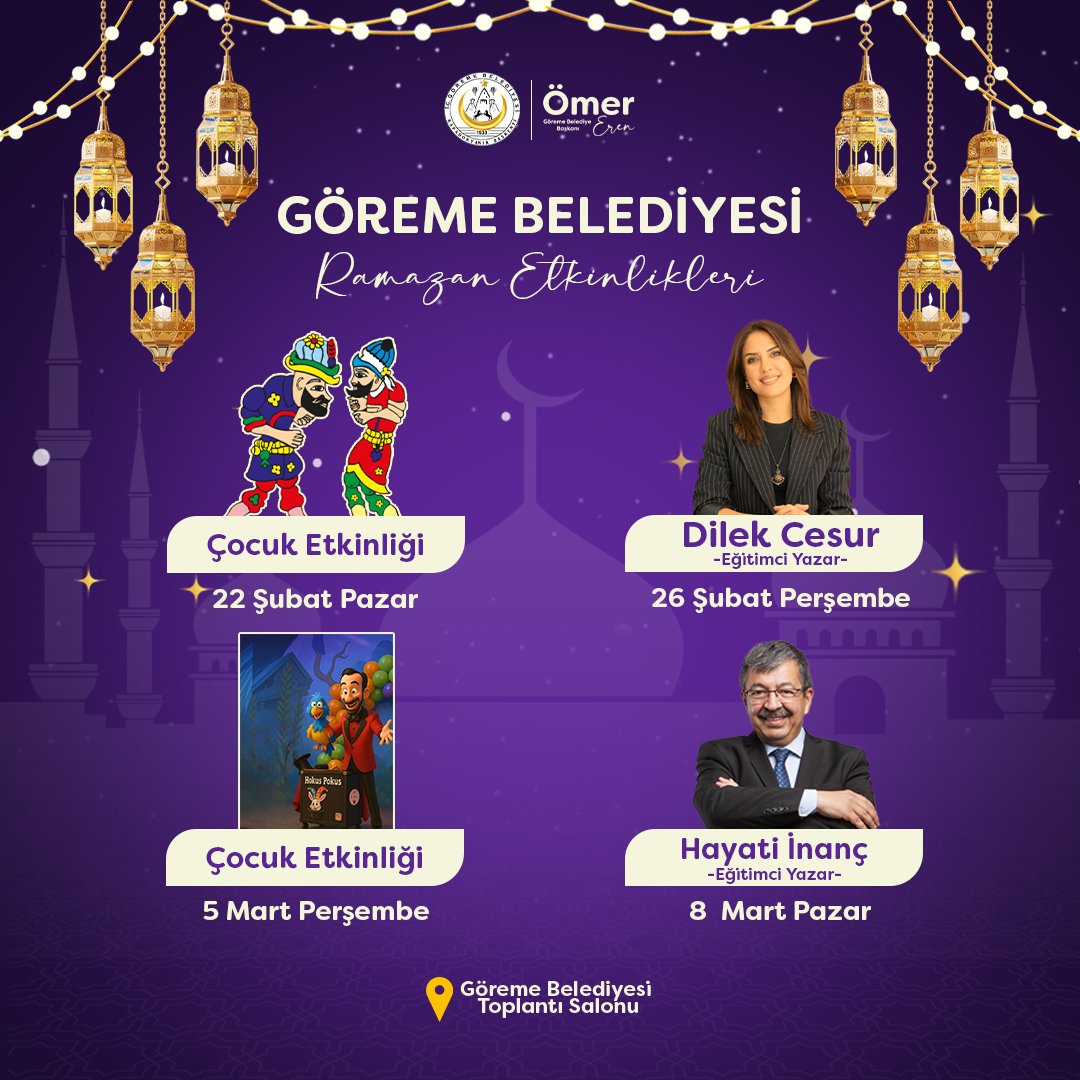 Ramazan Etkinliklerimize Tüm Vatandaşlarımız Davetlidir.